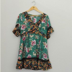Umgee Floral Boho Dress - M